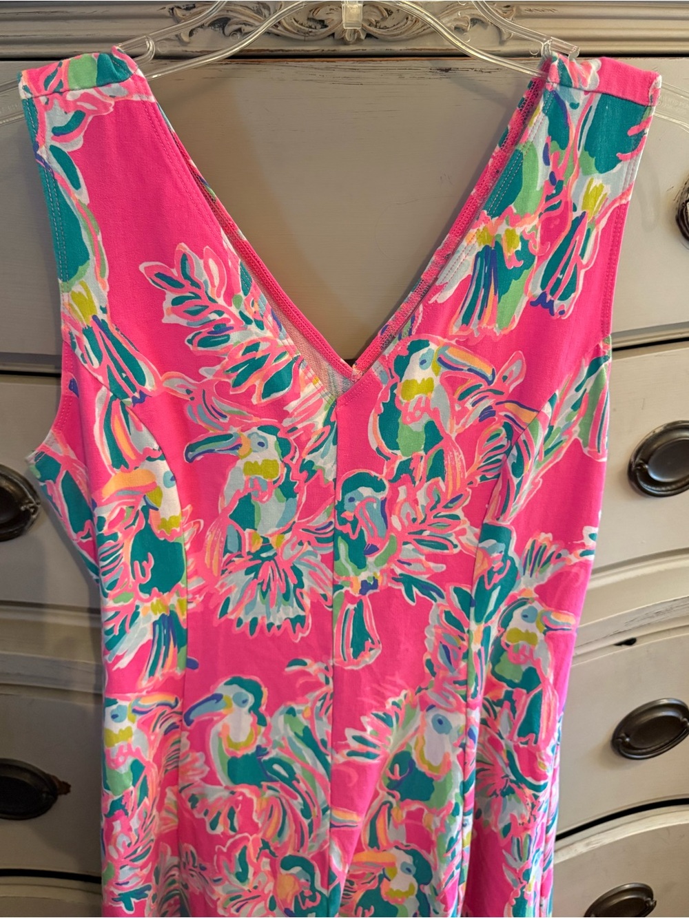 Lilly Pulitzer Dahlia Fit & Flare Dragonfruit Toucan Dress S - Picture 4 of 8